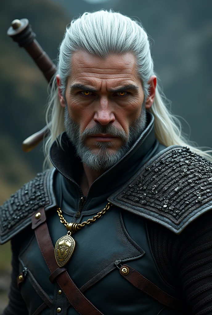 gere uma imagem do stephen amell como geralt de rivia de the witcher