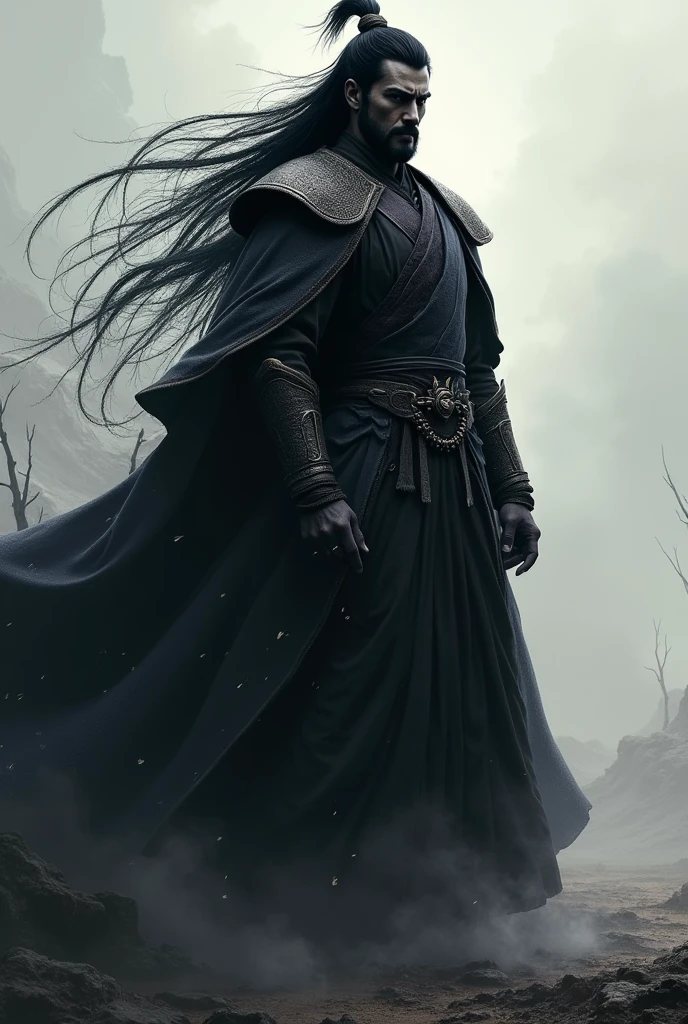 dark-skinned, Cao Cao, stark, bonitas, long black hair