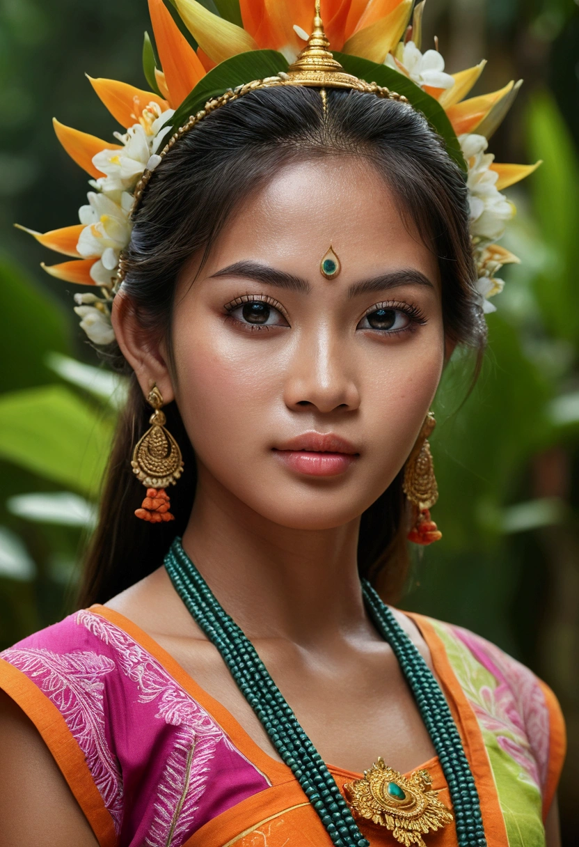6 beautiful cambodia girls, beautiful detailed eyes, beautiful detailed lips, extremely detailed eyes and face, long eyelashes, athletic athletic bodies, colorful traditional cambodia dresses, tropical garden background, (best quality,4k,8k,highres,masterpiece:1.2),ultra-detailed,(realistic,photorealistic,photo-realistic:1.37),vibrant colors,natural lighting,cinematic composition,intricate details,highly detailed facial features