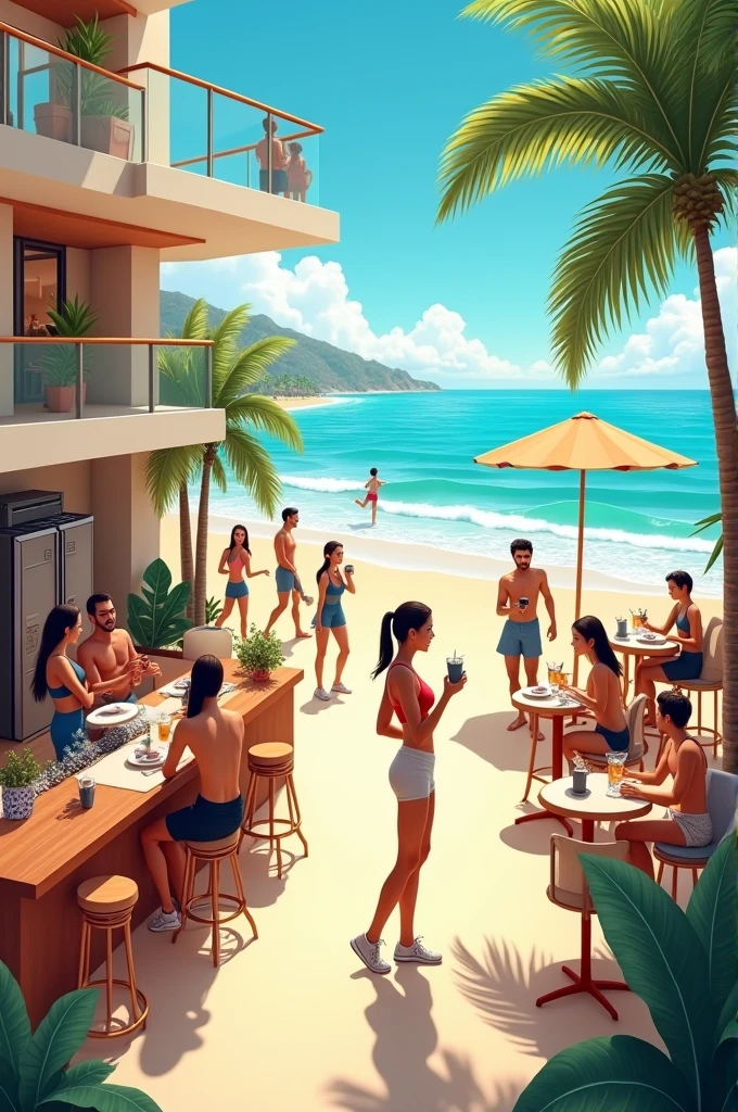 Coffee gym beach