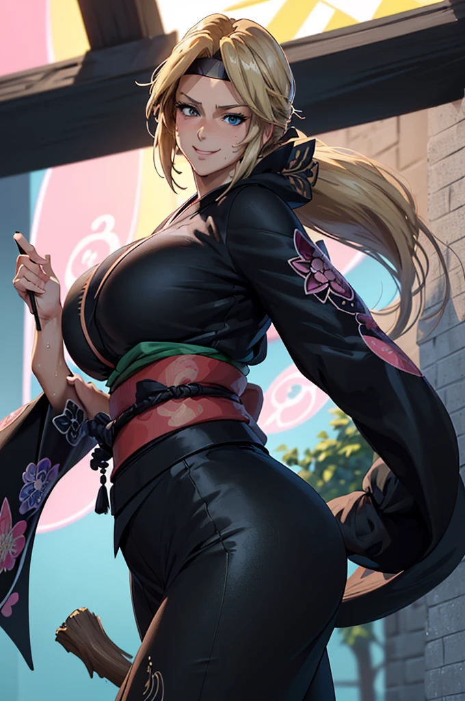 Masterpiece(woman,Huge breasts,Huge breasts:1.5, とても唇が赤いHuge breastsを強調,Big Ass,Narrow waist,Long legs,Greenish blue eyes ) 8K(Sweat flying:1.4 )あせをかいている 8K((Naughty expression)) 8K(((Stick out your tongue a little:1.3))) 8K((((Gal:1.3)))) 8K(((Staring at me:1.5))) 8((K(((Anime Style,A floppy smile,What we are looking for,Face mischievous face,The facial expression is accurate:1.7))))) 8K(((Anime Style,The facial expression is accurate))) 8K(((((Wearing a black kimono:1.5))))) 8K((hairpin :1.3 )), 8K(((((Angle from below:1.5)))) 8K37歳