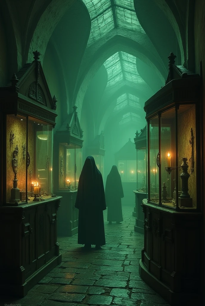 Antique museum of madness Discreet greenish ambiance