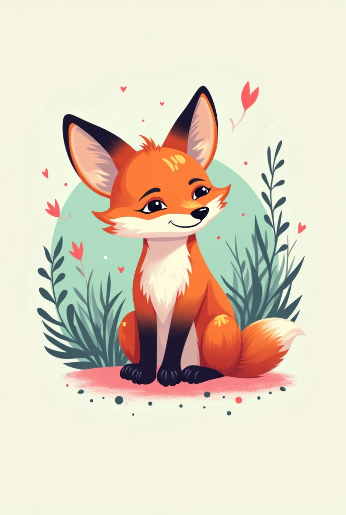 Create a logo for a company called The Geek Online Store with a pet fox and pastel colors