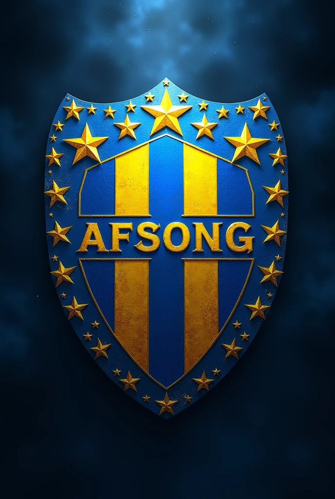 Generate an impressive Boca Juniors football shield full of stars that says Afsong in the middle 