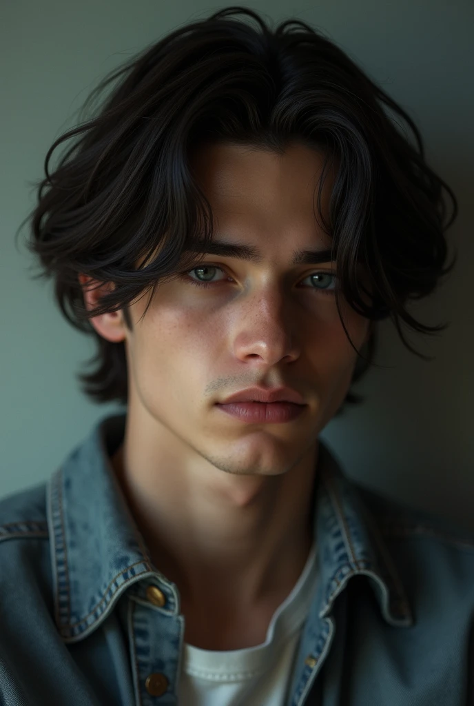 19 year old boy with long dark hair