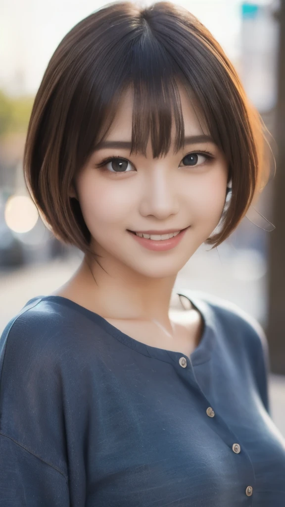 8k,Highest quality,(masterpiece:1.2),(Realistic),(Realistic:1.37),Ultra-high resolution,One College Girl,In town,smile,Beautiful Eyes,(((Cute casual clothes))),Perfect body,Perfect Fingers,Professional Lighting,gravure,Detailed face and skin texture,fine grain,RAW Photos