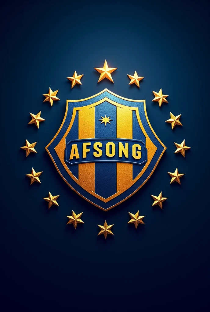 Generate an impressive Boca Juniors football crest full of stars based on the original logo of the Argentine team that says Afsong in the middle