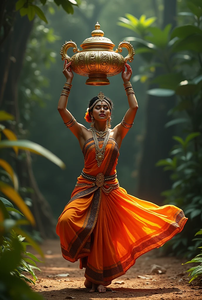 Srilanka traditional dancer with hand thalampot