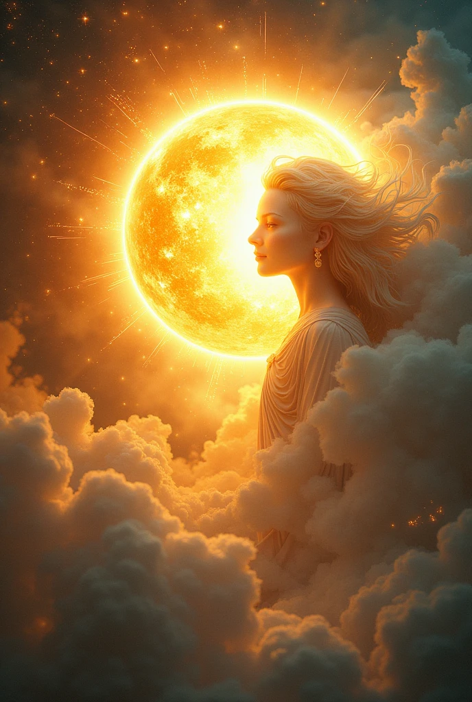 in a heavenly kingdom, where the Sun and the Moon lived in harmony, lighting up the world in their respective turns, May the sun and the moon have faces