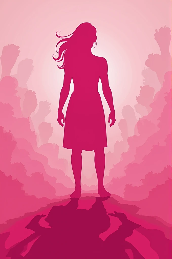 Create a promotional poster about the prevention of physical violence using a pink color and shadows and add an inspirational phrase