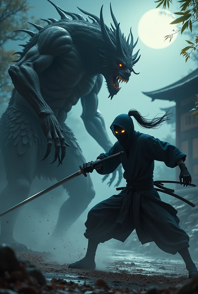 Japanese Ninja and Ninja Demon