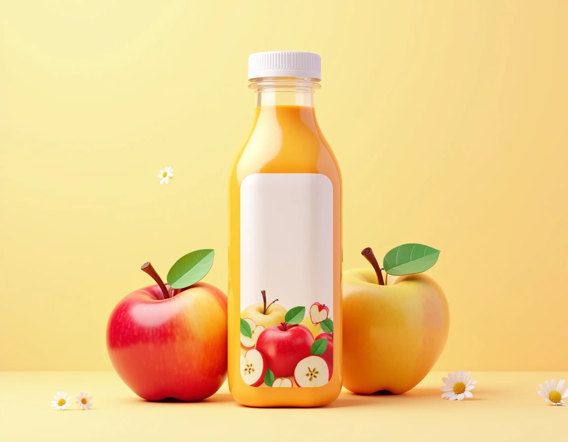 create a apple juice markup iamge