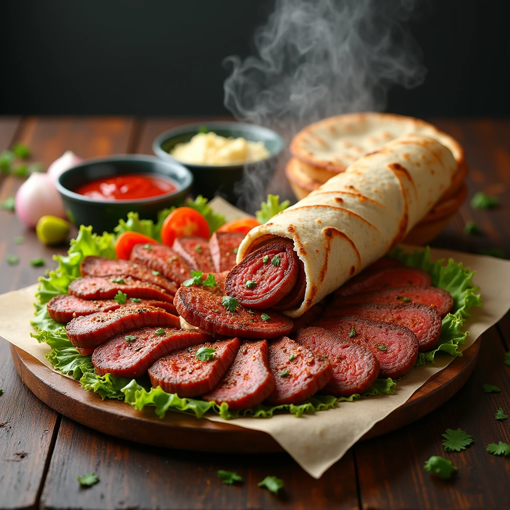 Shawarma, for menu in restaurant, not artisctic 