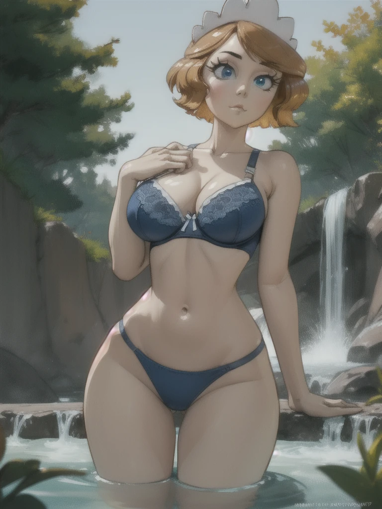 (8k), (Best Quality), (Masterpiece: 1.2), (realist), (Best Quality) 1.5, 1, Alone, ((3mmy, maidheadpiece, bathing suit, bra)) ( Beautiful, Perfect face, Perfect eyes),water painting, ::2 " posing, realistic, professional photography, glo-fi, (accent lighting), (((impressionism))),