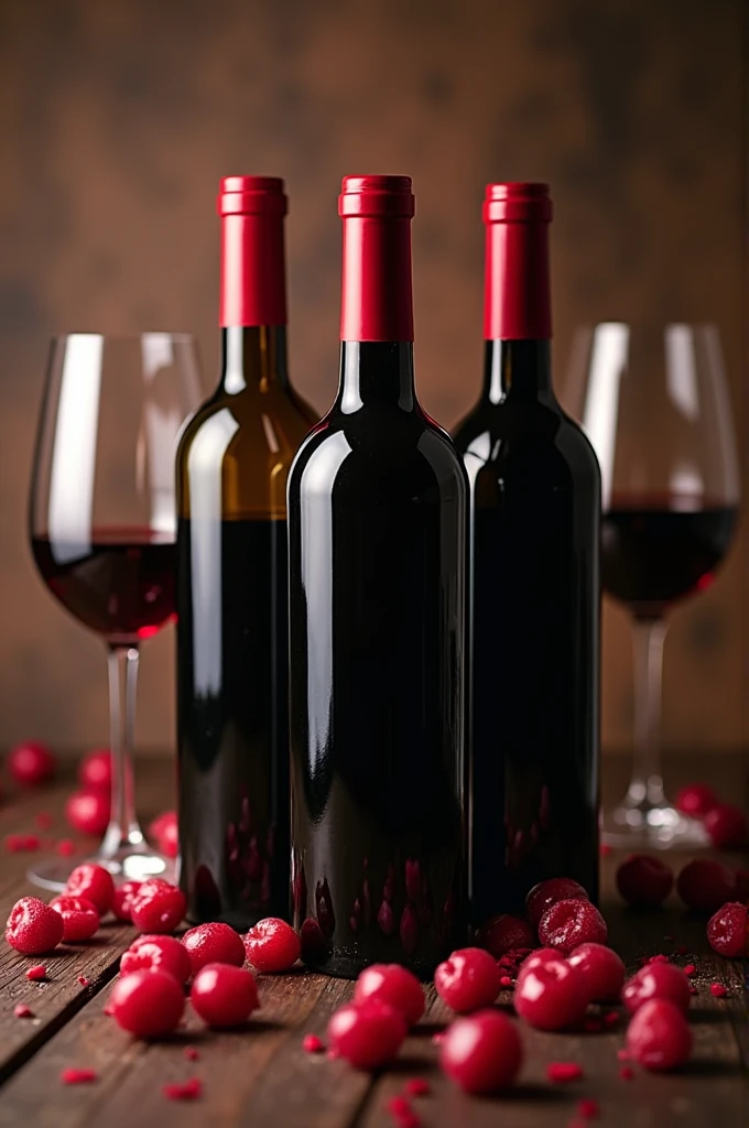 Make a picture of 3 red wines competing to be the best, make it more creative