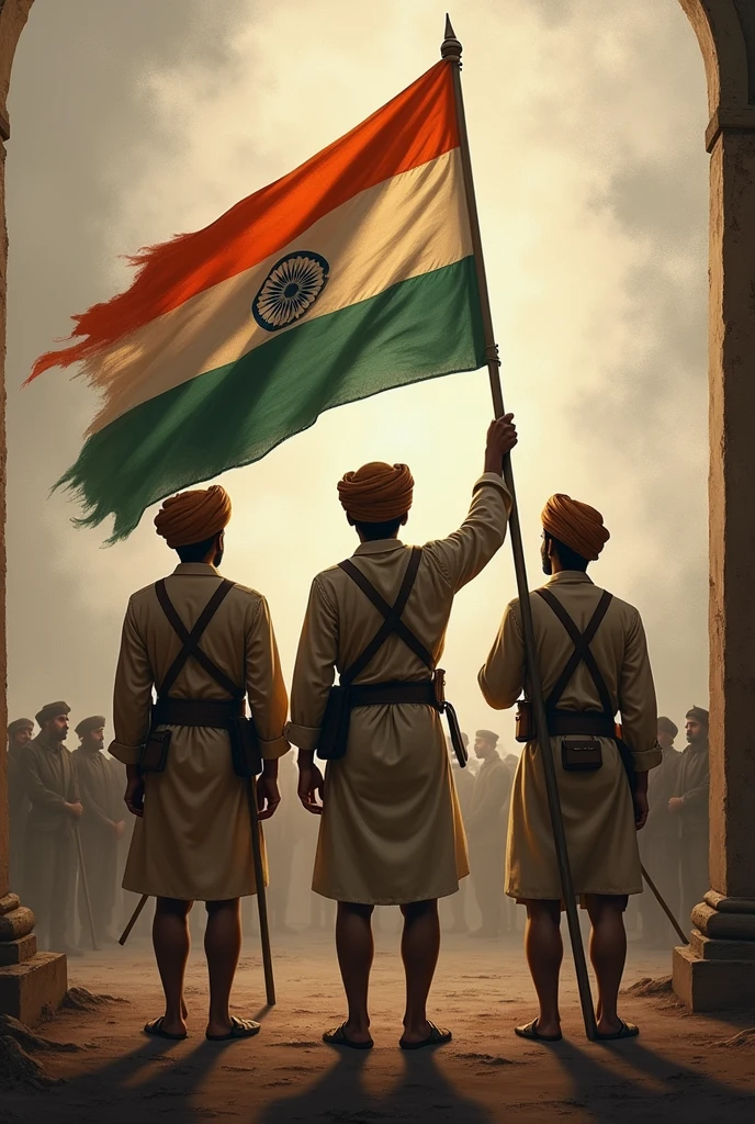 Bhagat Singh, Rajguru and Sukhdev hanging video with flag in hand