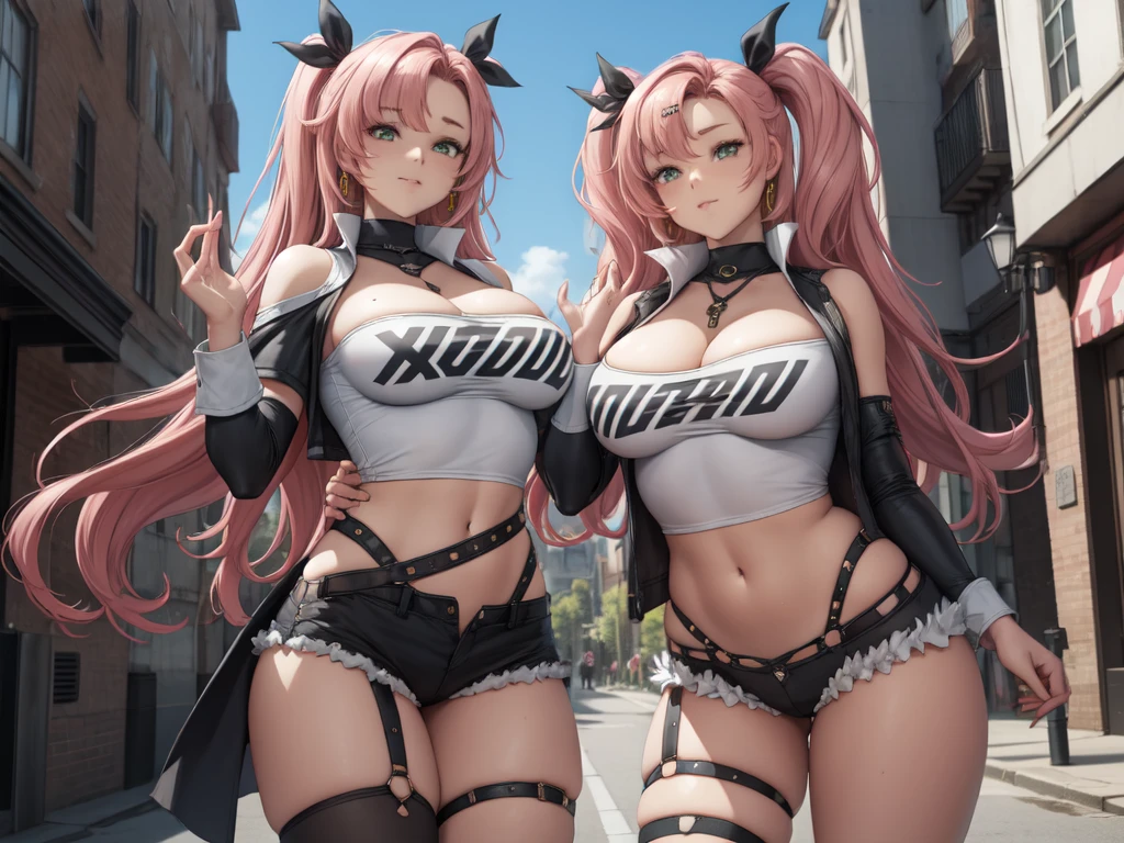 a cartoon picture of a woman with pink hair and horns, seductive anime girl, oppai cyberpunk, biomechanical oppai, bunny girl, inspired by Masamune Shirow, rogue anime girl, anya from spy x family, thicc, detailed anime character art, anime character, female anime character, cutesexyrobutts, anime character art, guilty gear art style