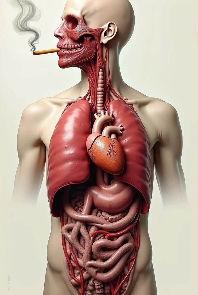 make a poster about how cigarette smoking and liquors affect respiratory and circulatory system