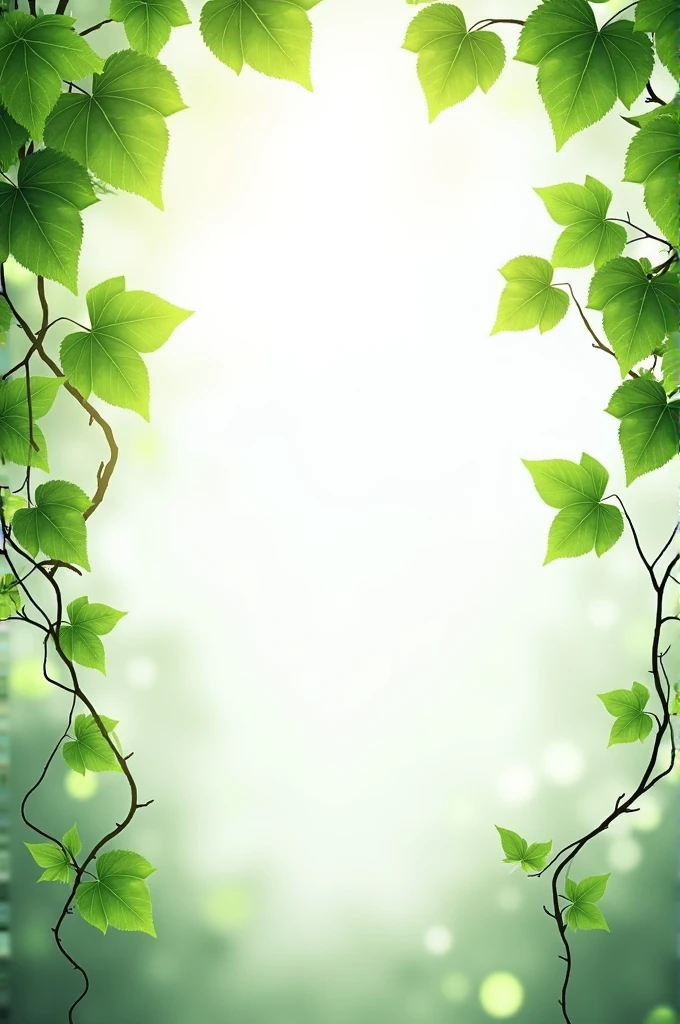 White background image with green leaves and vines to promote natural medicine 