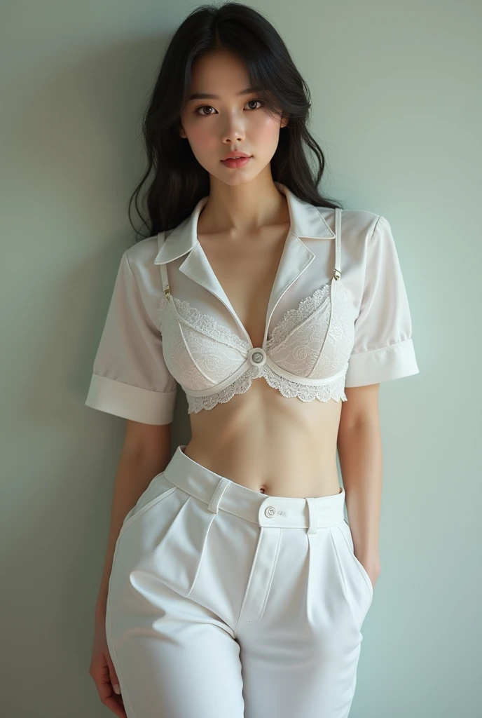 I can see her boobs、Big Breasts、nurse、White bra、Japanese
