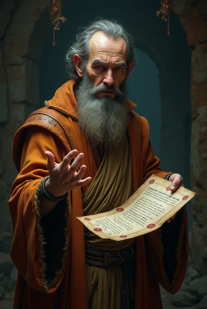 Create a picture of a man and a riddle