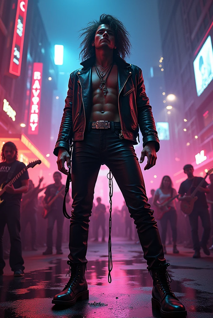 Create me an image for my 80s and 90s rock playlist.
