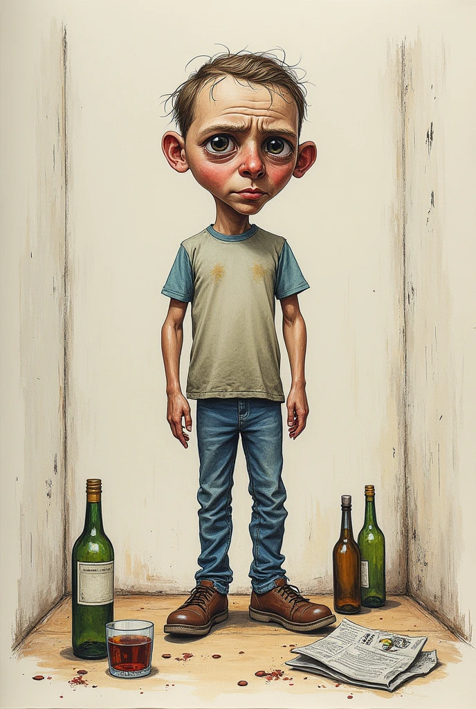 Drawing by a 5-year-old boy of his alcoholic father.