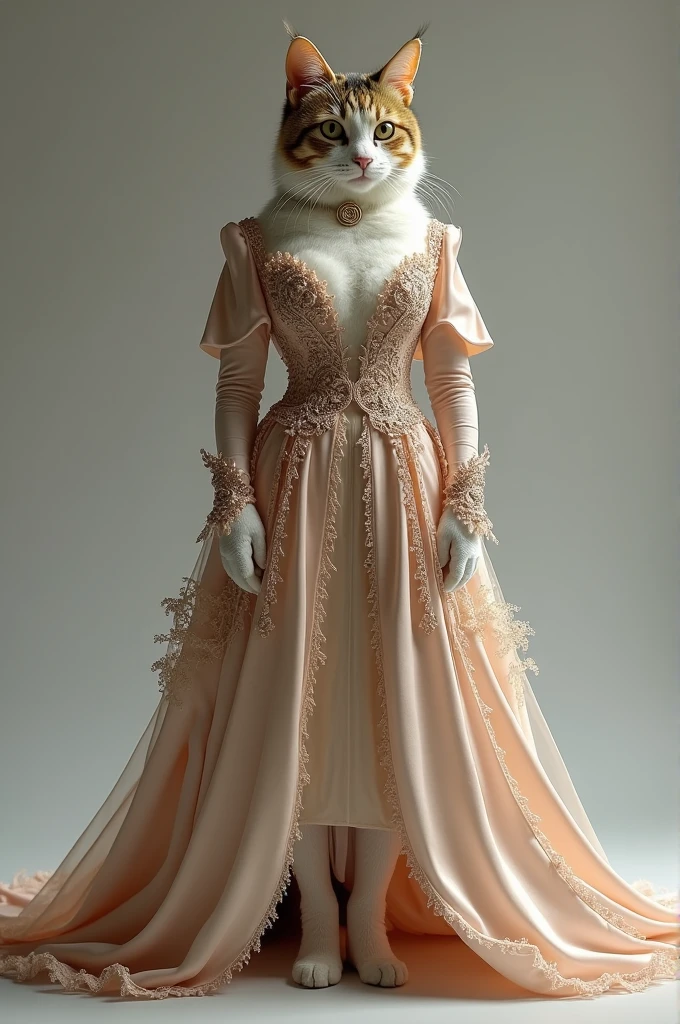 
Cat eith fully model dress