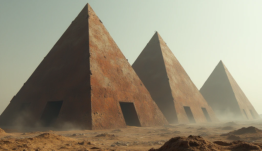 Create 3 Rusted Iron Pyramids.