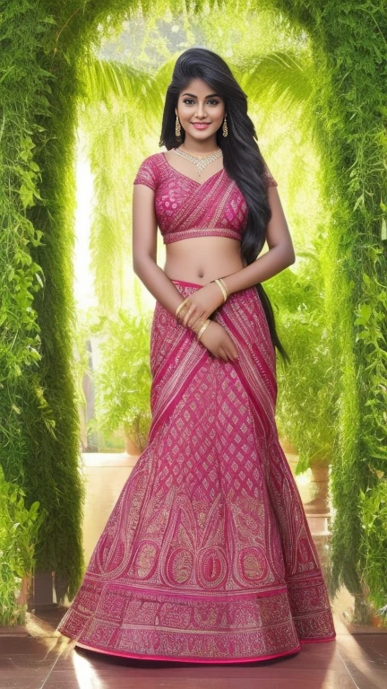 extremely exotic beautiful Tamil girl, 20 year old, erotic poses for magazine, in palm beach, (very very long hair), expensive designer short dresses, expensive ornaments, round boob, deep navel, intricate detailing of faces, bright smile, eyes symmetry, face symmetry, HDR, hyper realistic, intricate detailing