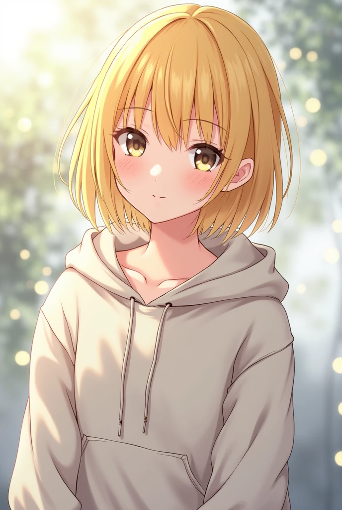 Blonde hoodie Pixiv style illustration