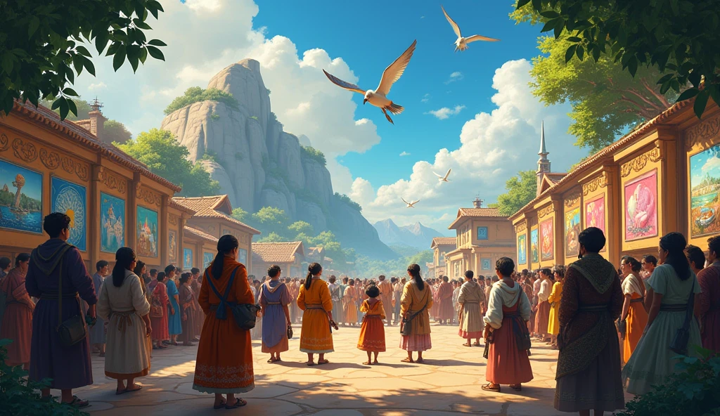 People from other villages came to see Mia’s magical paintings.