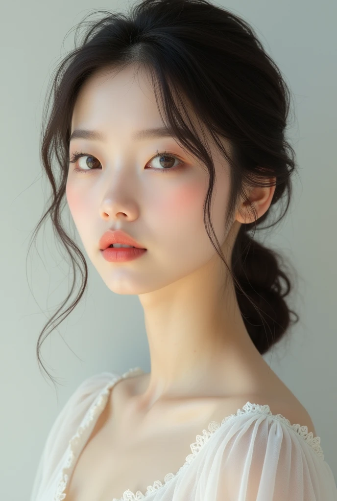 fair skin, korean women, A cup, face