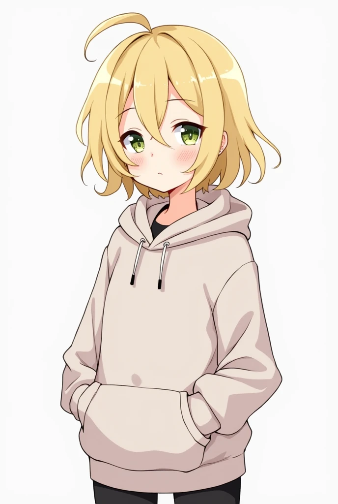 Blonde　hoodie　　Pixiv style illustration