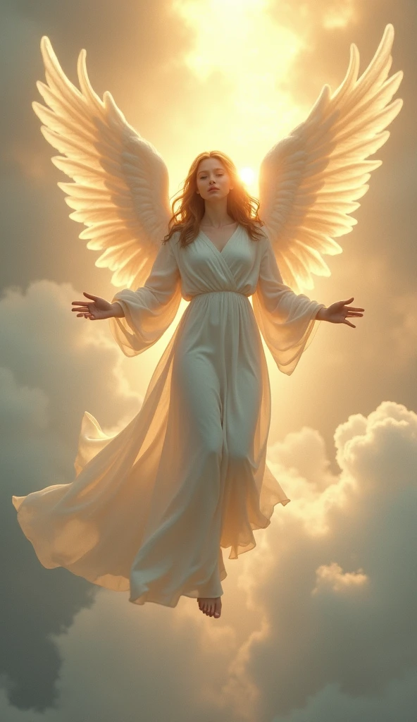 Ascending々A beautiful angel gently looking down、Daytime