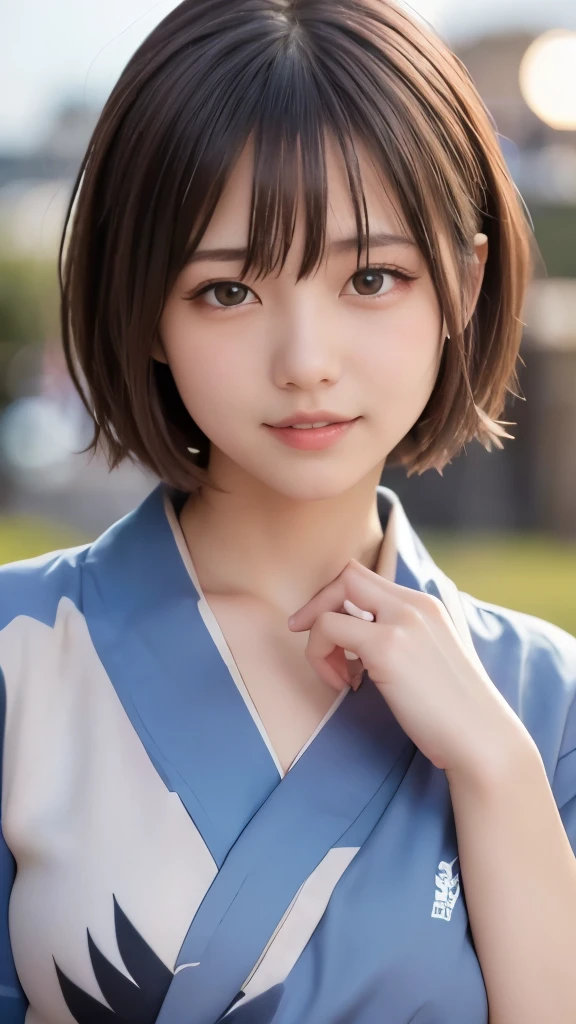 8k,Highest quality,(masterpiece:1.2),(Realistic),(Realistic:1.37),Ultra-high resolution,One College Girl,Fireworks display,night,smile,Beautiful Eyes,(((Cute Yukata))),Perfect body,Perfect Fingers,Professional Lighting,gravure,Detailed face and skin texture,fine grain,RAW Photos