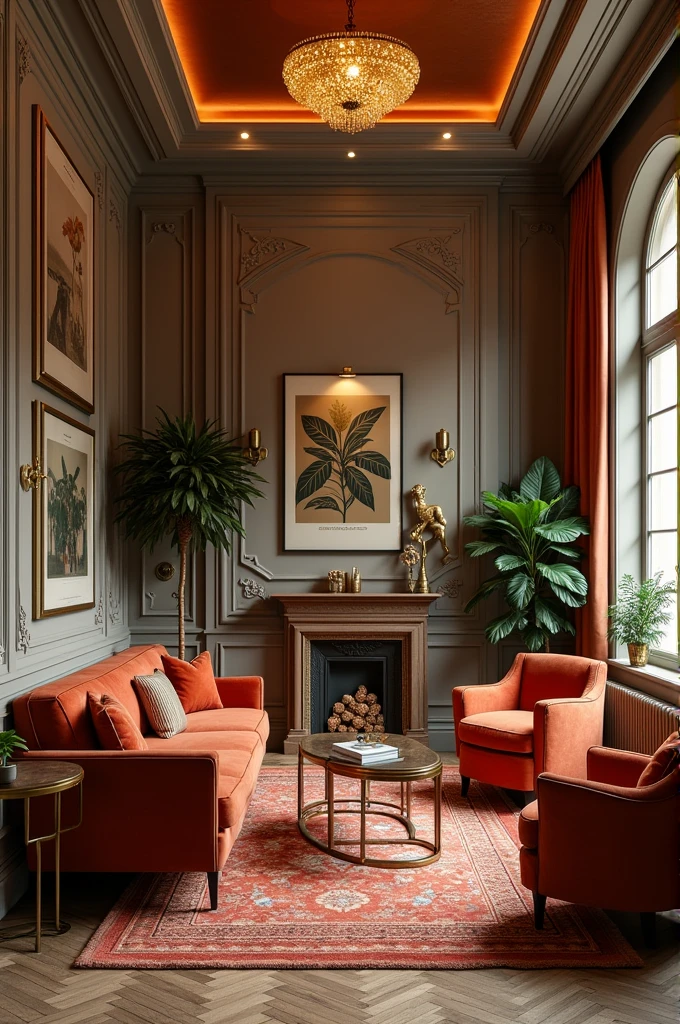 Concept sheet of retro theme in interior design