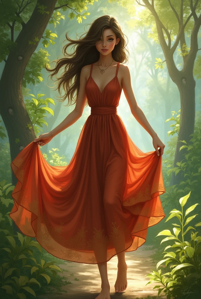 Girl lifting skirt