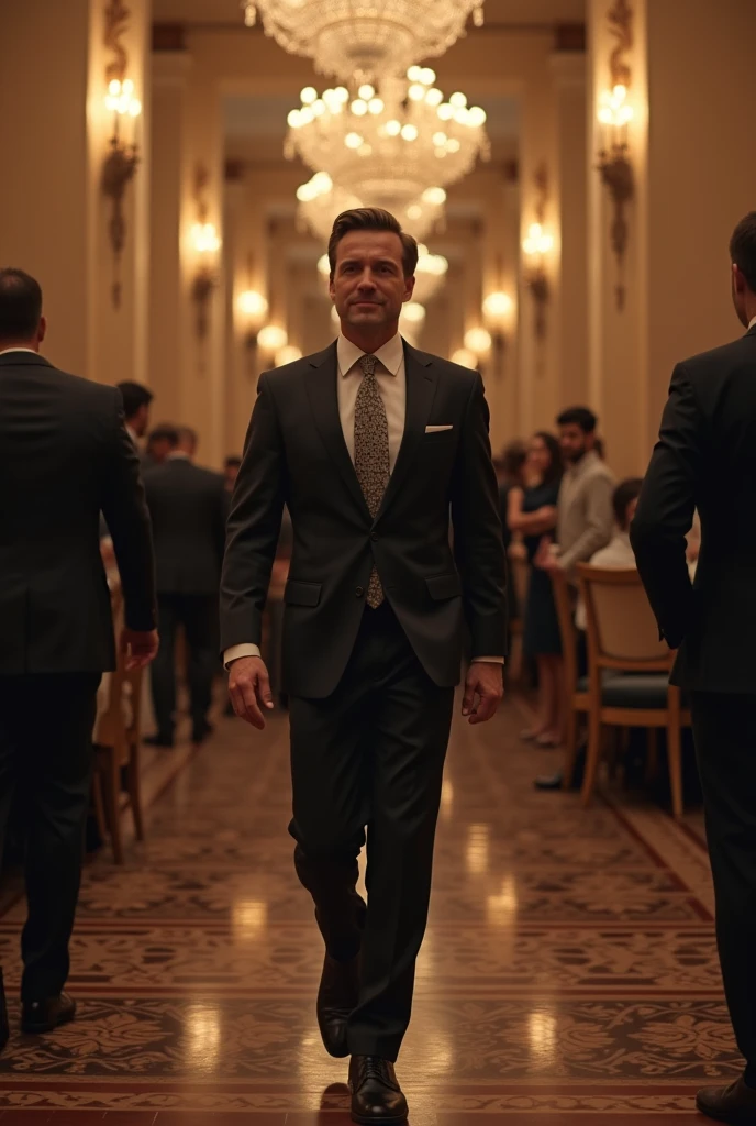 Corporate man in a hotel banquet