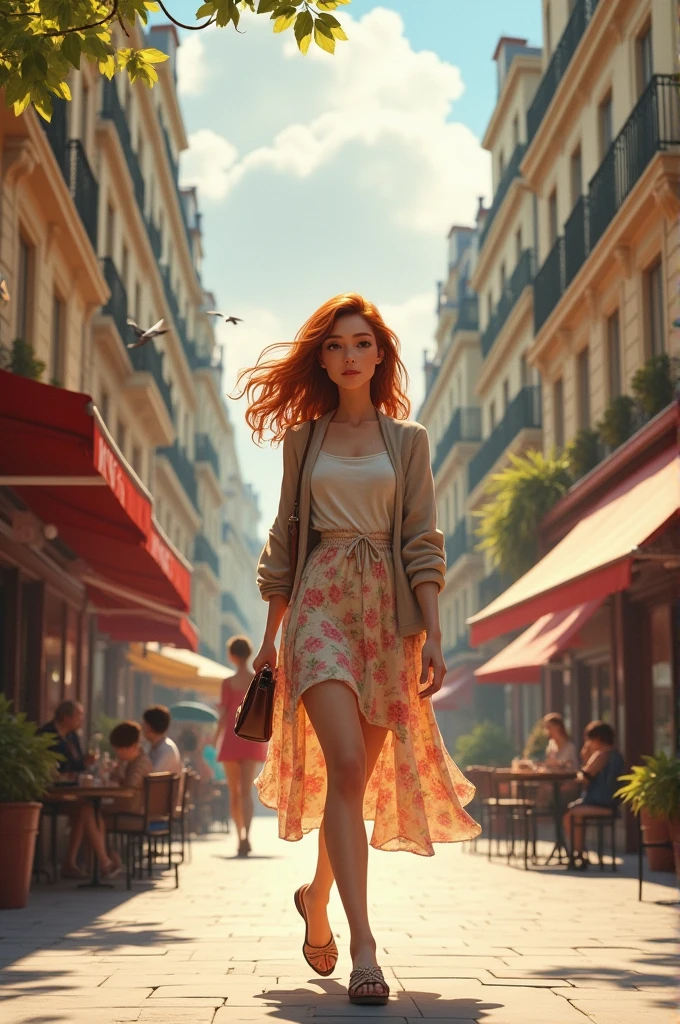 Detailed temperature walking through the city of Paris Rosa