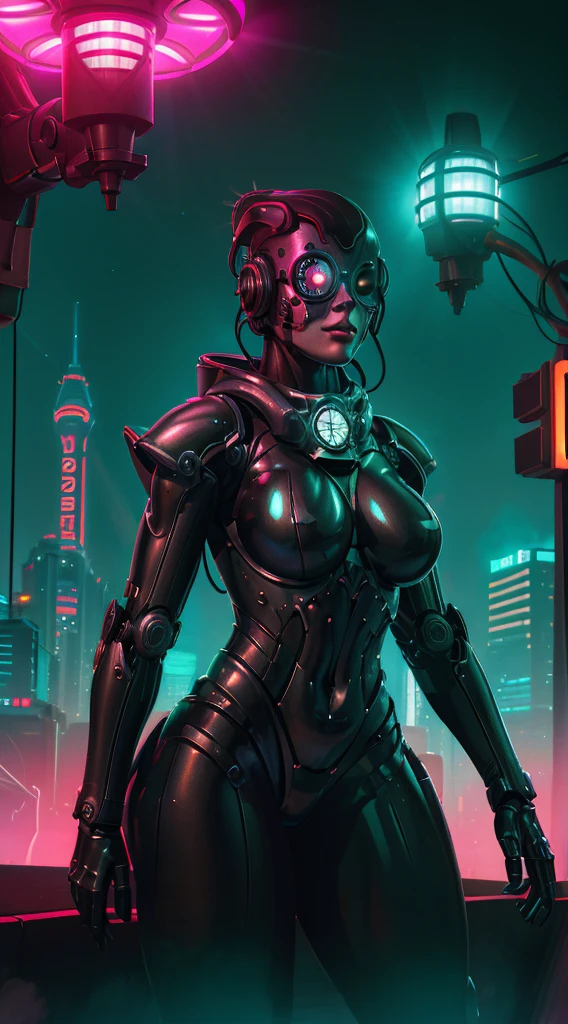 A robot girl adepta sororitas with a futuristic appearance and advanced technology, (ultra-detailed,realistic:1.37), [prostituta], beautiful detailed eyes, beautiful detailed lips, long eyelashes, eyepatch , vibrant synthetic skin, sleek metallic body, glowing LED lights, impeccable makeup and hairstyle. She stands in a bustling city street, surrounded by holographic advertisements and neon lights. The cityscape is filled with towering skyscrapers and futuristic vehicles. The air is filled with a mix of artificial scents and the bustling sounds of people and machines. The robot adepta sororitas confidently walks with a graceful and alluring demeanor, drawing the attention of onlookers. The color palette is a combination of vibrant neon colors and cool metallic tones. The lighting is a mix of the bright city lights and the soft glow of the robot girl's LED lights on her body, creating an enchanting atmosphere. The image is of the highest quality, with ultra-detailed rendering and a photorealistic appearance.
