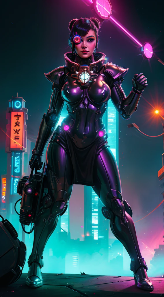 A robot girl adepta sororitas with a futuristic appearance and advanced technology, (ultra-detailed,realistic:1.37), [prostituta], beautiful detailed eyes, beautiful detailed lips, long eyelashes, eyepatch , vibrant synthetic skin, sleek metallic body, glowing LED lights, impeccable makeup and hairstyle. She stands in a bustling city street, surrounded by holographic advertisements and neon lights. The cityscape is filled with towering skyscrapers and futuristic vehicles. The air is filled with a mix of artificial scents and the bustling sounds of people and machines. The robot adepta sororitas confidently walks with a graceful and alluring demeanor, drawing the attention of onlookers. The color palette is a combination of vibrant neon colors and cool metallic tones. The lighting is a mix of the bright city lights and the soft glow of the robot girl's LED lights on her body, creating an enchanting atmosphere. The image is of the highest quality, with ultra-detailed rendering and a photorealistic appearance.
