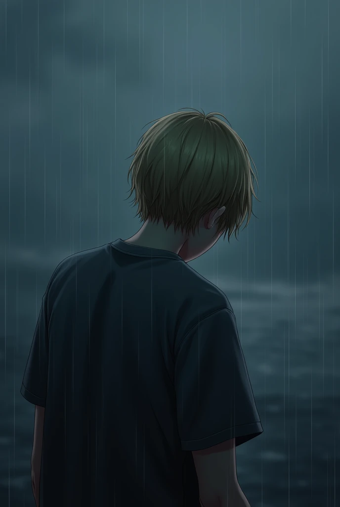sad,cry,darkness,Rainy Sky,。.。.。.。.。.。.。.。.。.。.。.。.。.。.。.。.3d,Deluxe,hard disk,Blonde Short,is crying,Turn your back