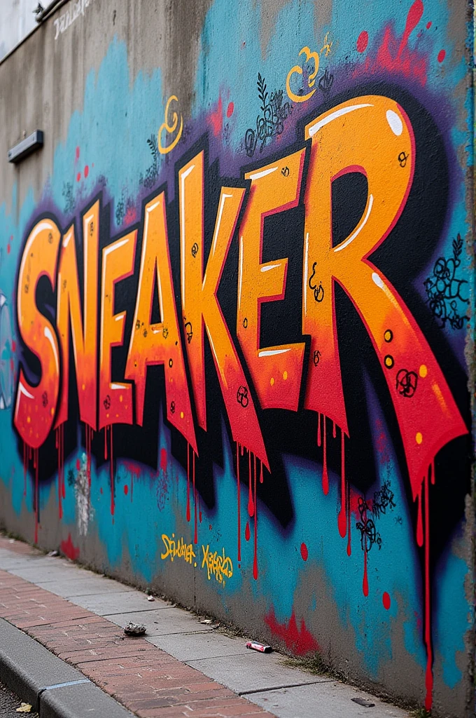 Hazme un graffiti que diga sneaker 