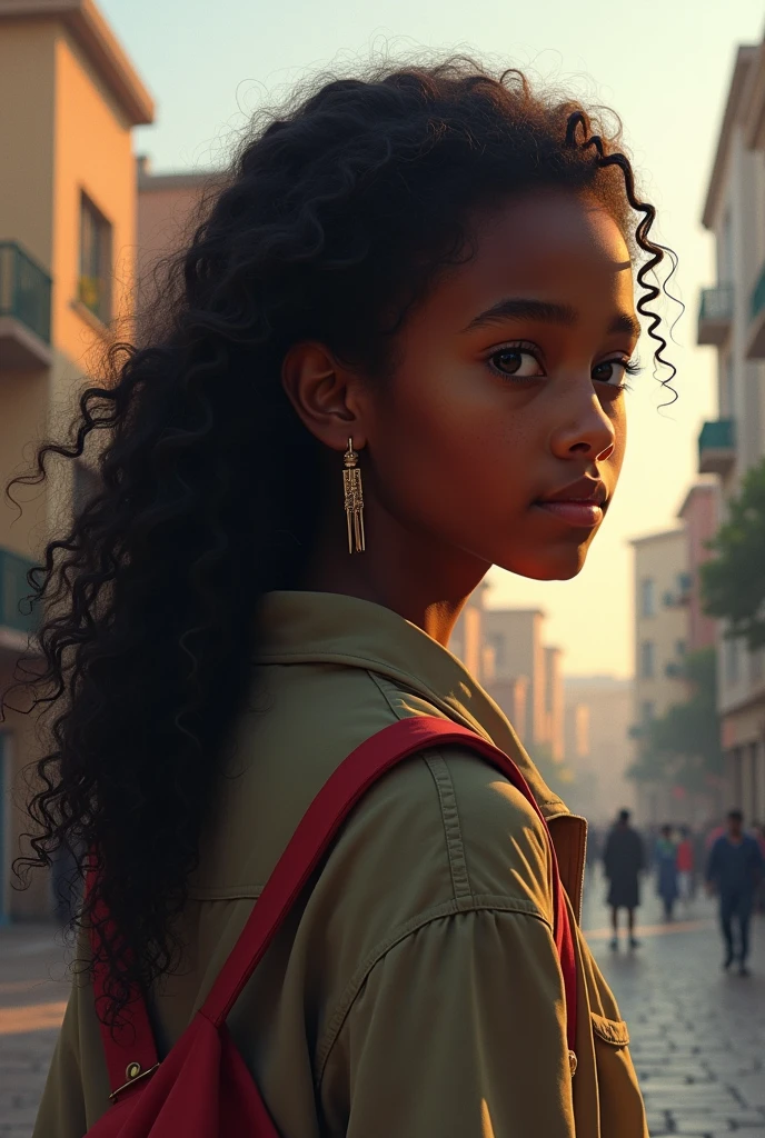 Believe me, a 14 year old teenager with dark skin, long curly hair, black eyes, tall