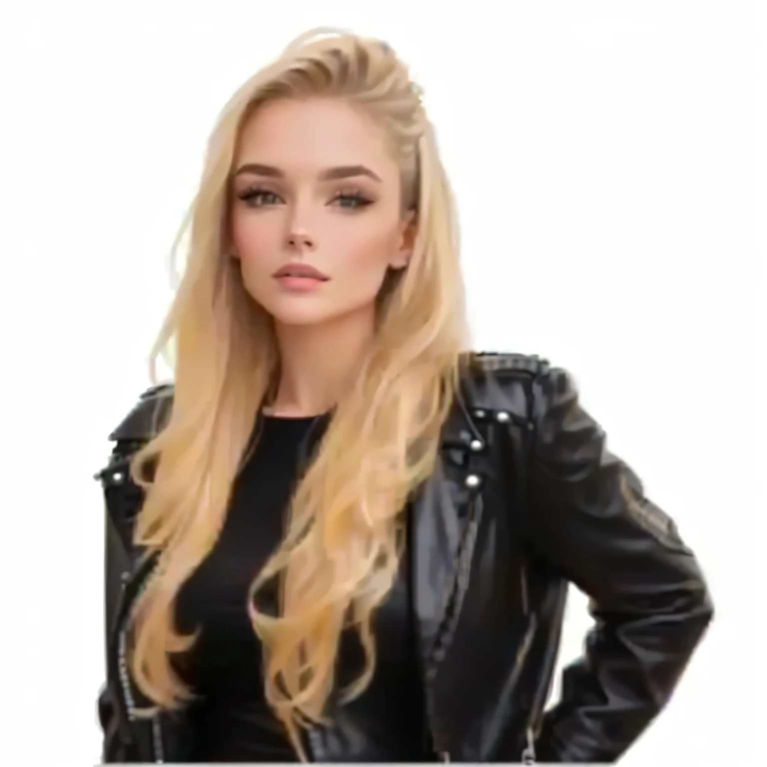 a closeup of a woman in a black leather jacket and leather jeans, whole body profile picture, recorded in the early 2020s, photo of young woman, karolina cummings, Stechpalme Bruce, daniela uhlig, whole body, Professional profile picture, mia kischner, Sydney Hanson, von Rhea Carmi, jodie bateman