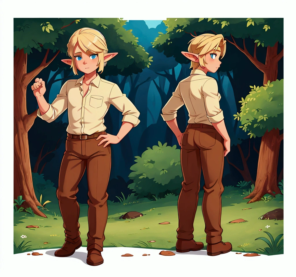 Big ass blonde elf boy in brown pants 