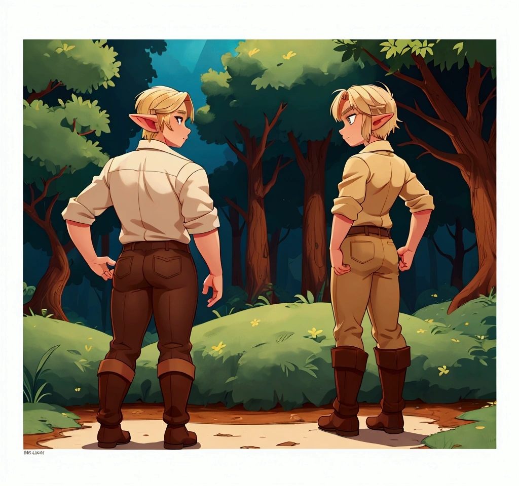 Big ass blonde elf boy in brown pants 
