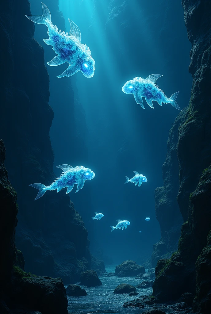 Bioluminescent Ocean、Transparent creatures、Dark Deep Sea、myth、Creatures、monster、big