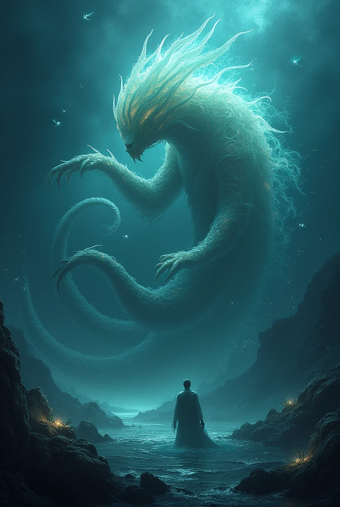 Bioluminescent Ocean、Transparent creatures、Dark Deep Sea、myth、Creatures、monster、big、fight、In combat